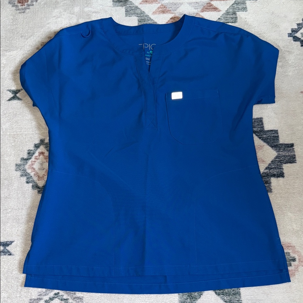 Small epic blue scrub top